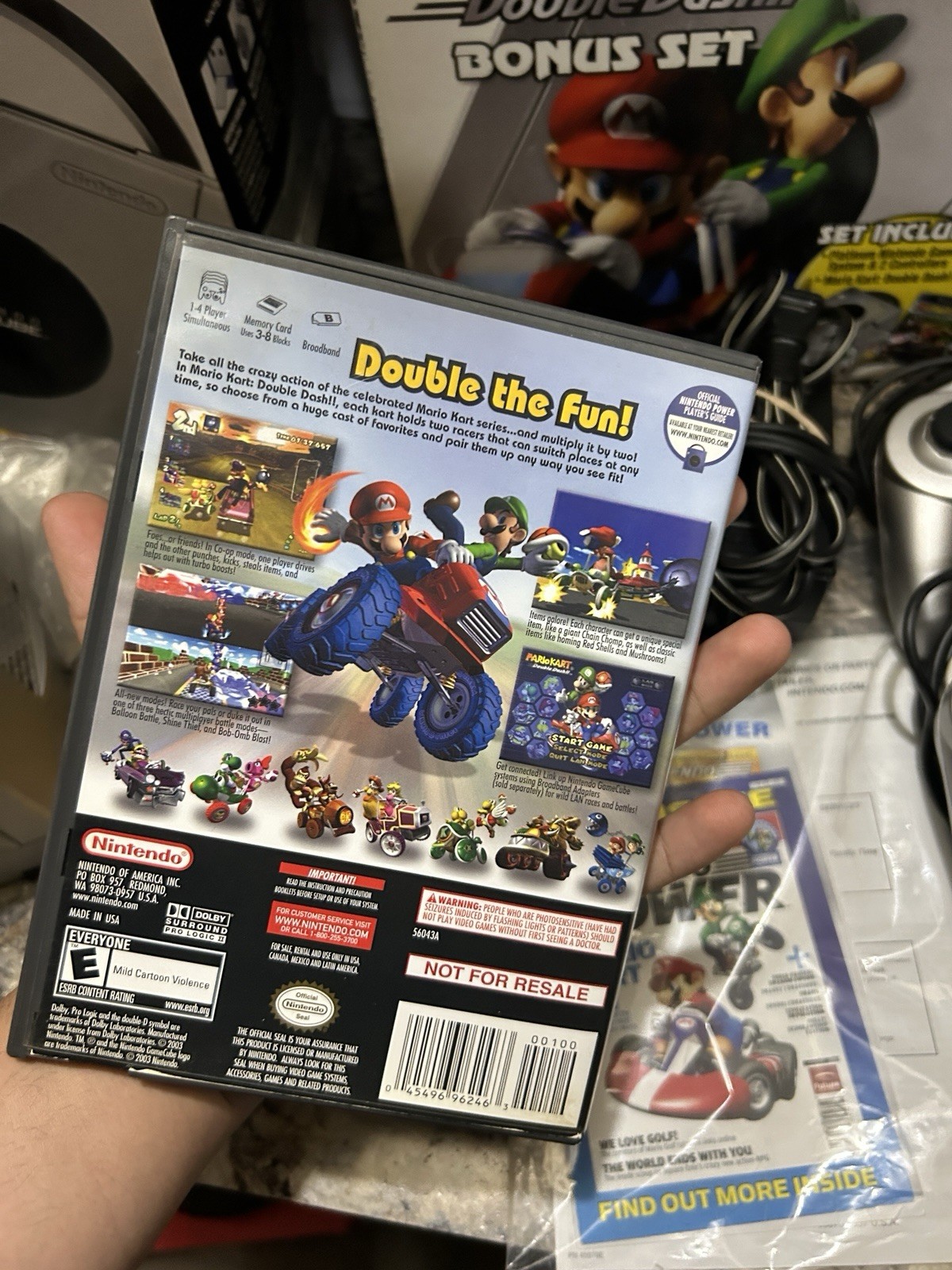Nintendo GameCube Platinum Mario Kart Double Dash Bonus Set Box 2 Controllers