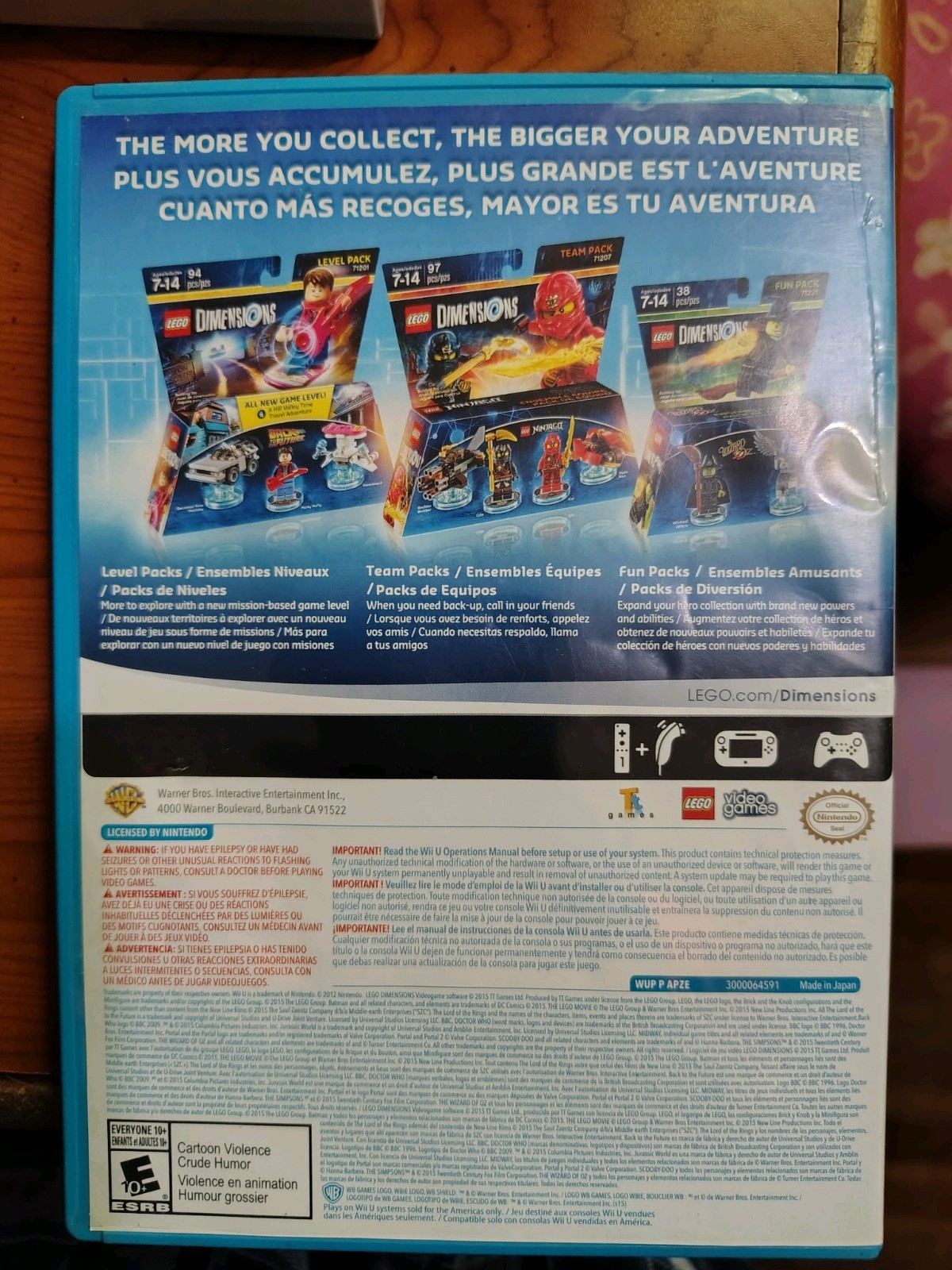 LEGO Dimensions Nintendo Wii U Video Game Complete Set with Manual and Case