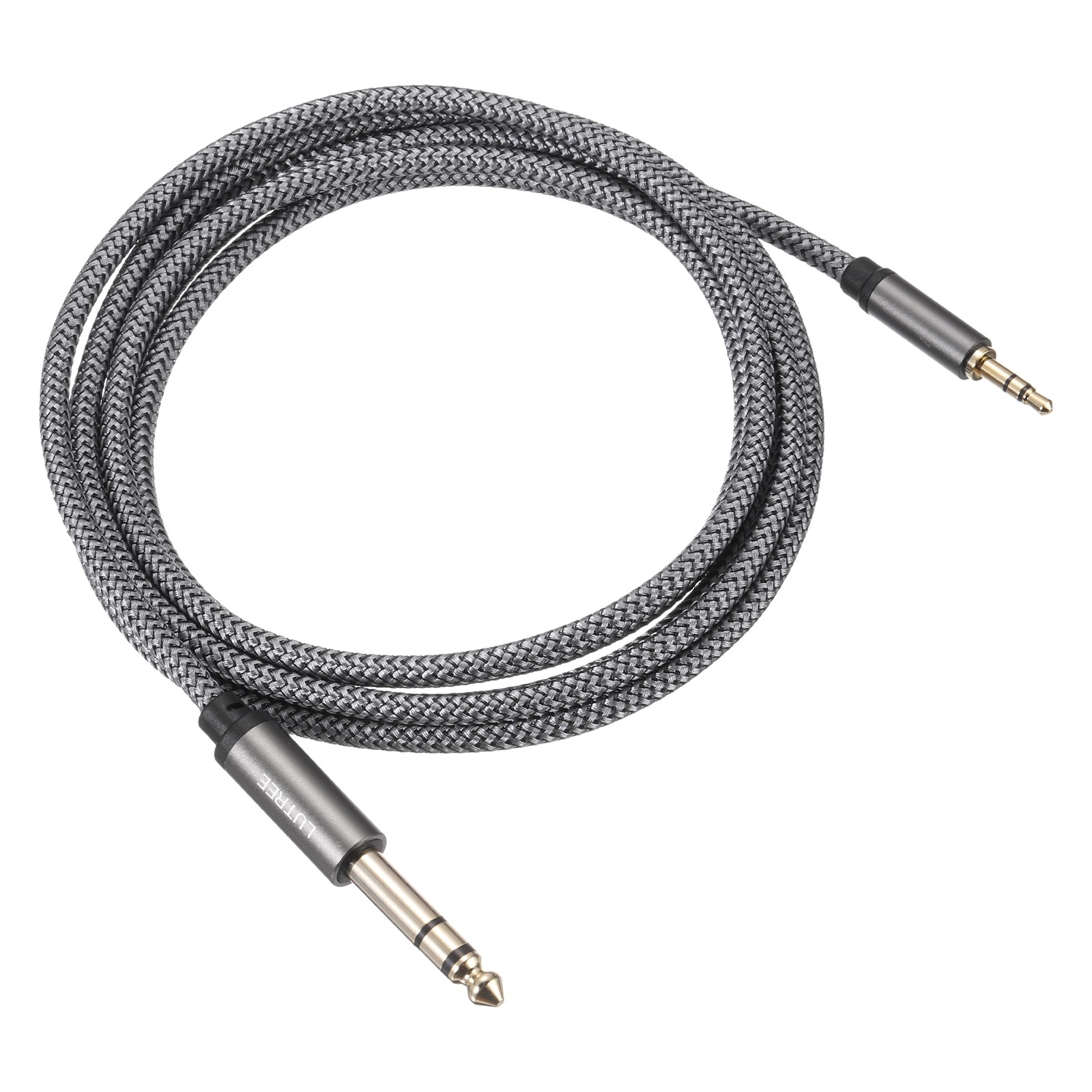 3.5mm 1/8″ Male TRS to 6.35mm 1/4″ Male TRS Audio Cable 1.5M/5Ft Gray