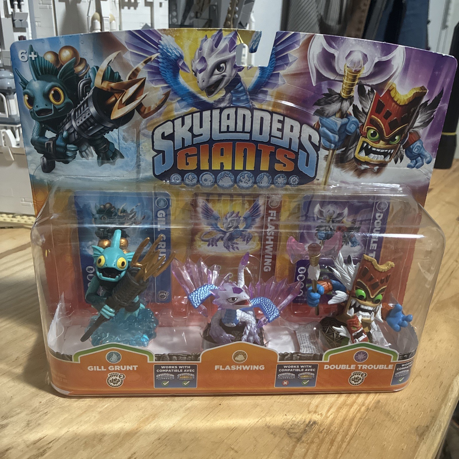 Skylanders Giants GILL GRUNT FLASHWING DOUBLE TROUBLE Triple Pack Swap Force