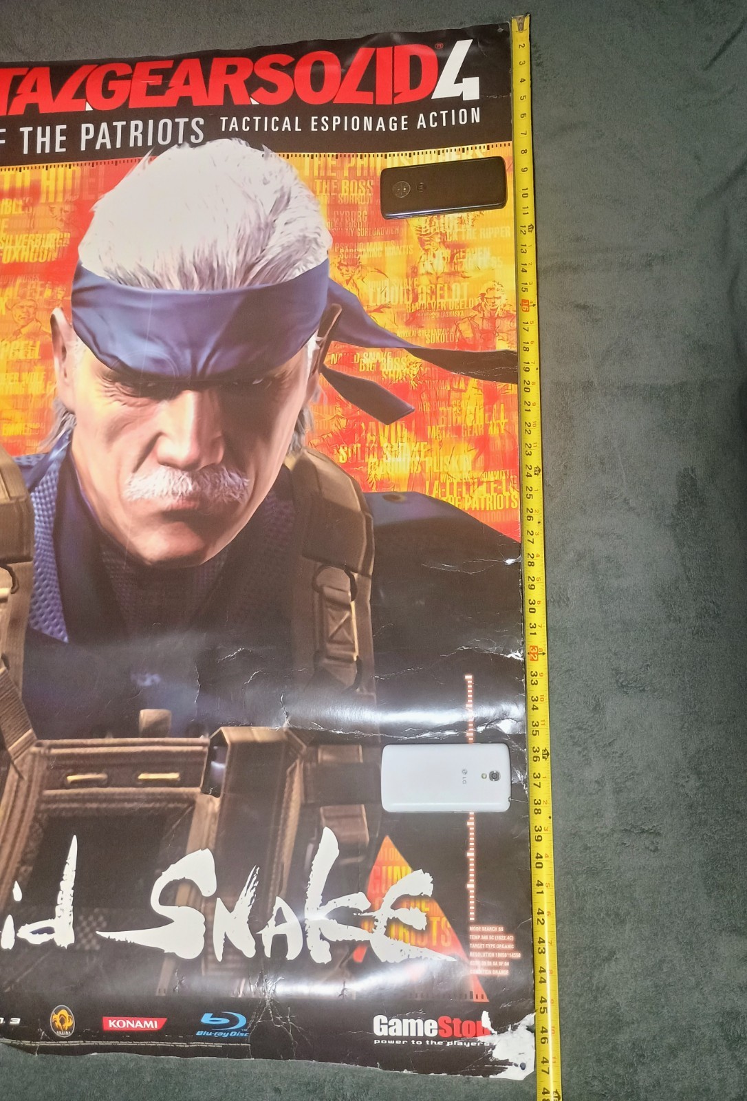 GameStop Metal Gear Solid 4 Solid Snake Poster Huge Oversized 47″x33″ Promo Ad