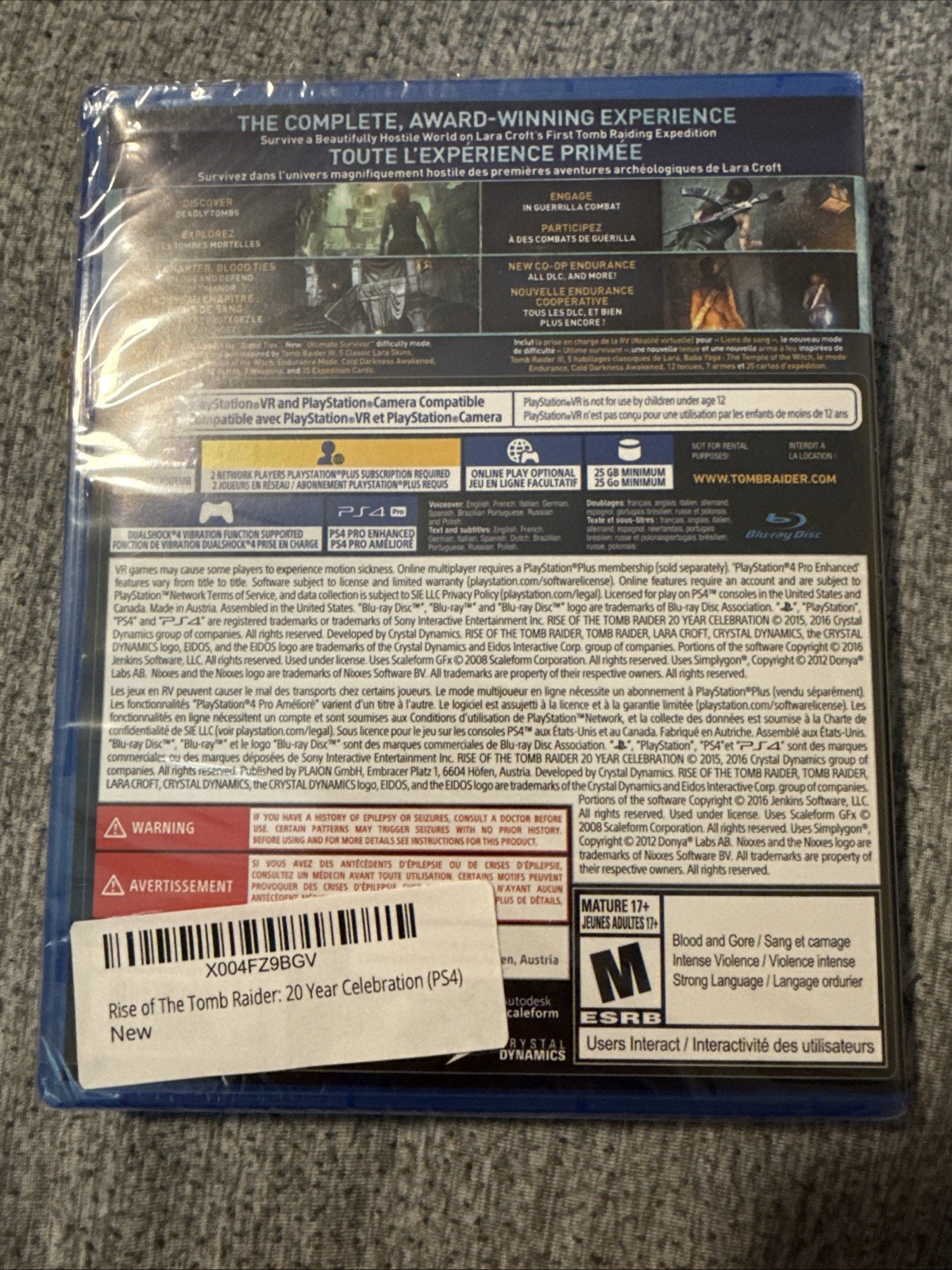 Rise of the Tomb Raider 20 Year Celebration PS4 Brand new sealed