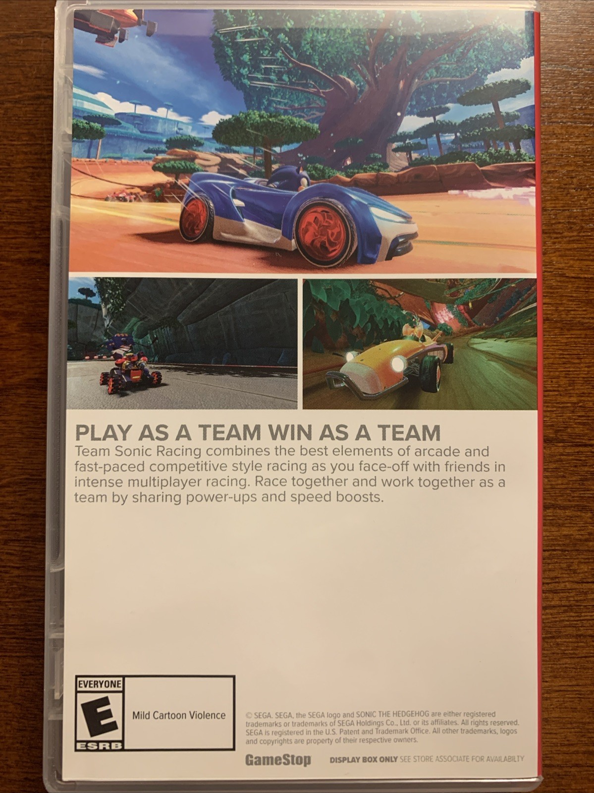 Team Sonic Racing – Nintendo Switch Gamestop Display Box Authentic RARE No Game