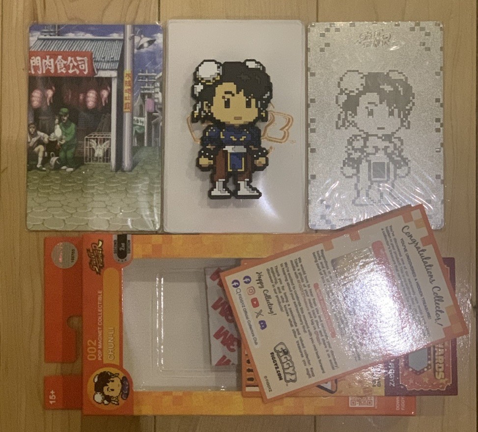 🔥 Street Fighter 🔥 Chun Li Silver Chase Variant Figgyz Pop Magnet 3D Pixel Art