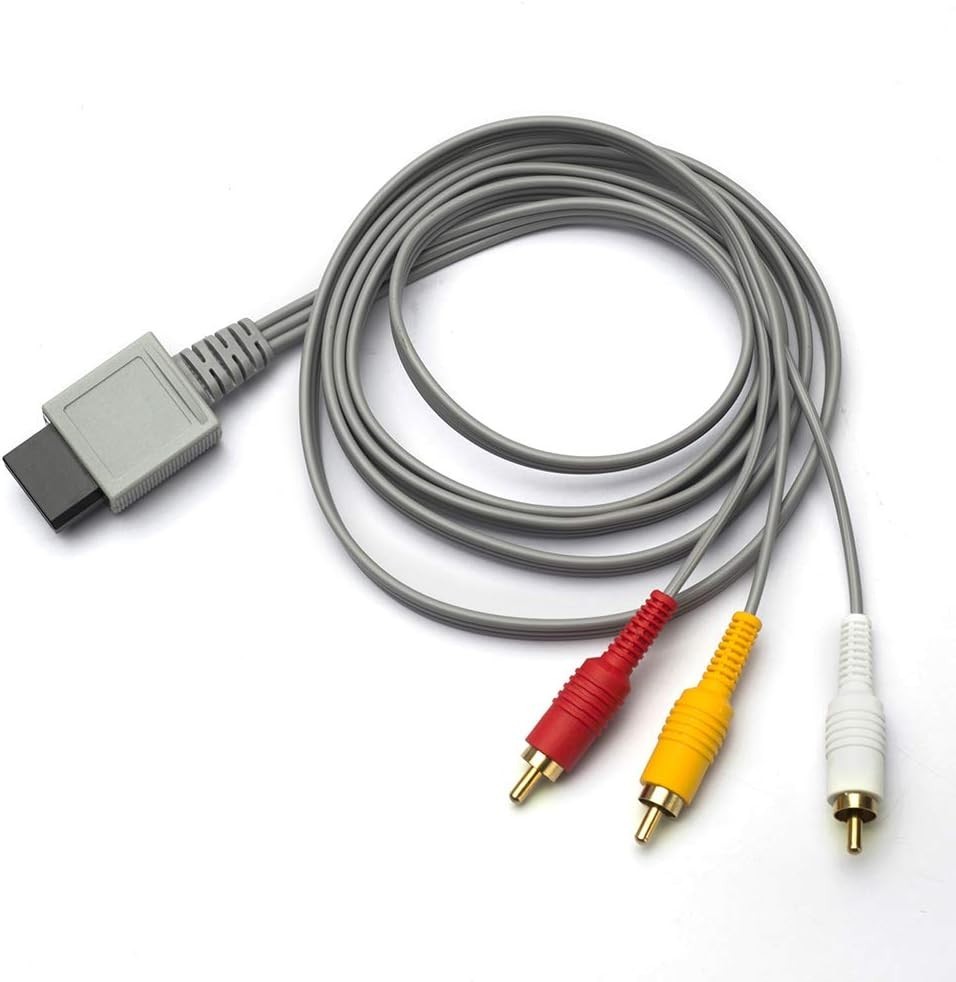 Versatile 6FT AV Cable for Wii/Wii U – Connects to TV and Monitors Easily