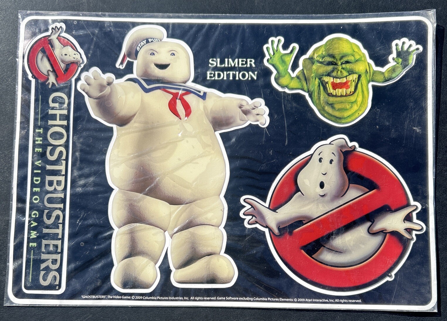 Ghostbusters Puffy Stickers Promo Sheet The Video Game 2009 Slimer Stay Puft NEW