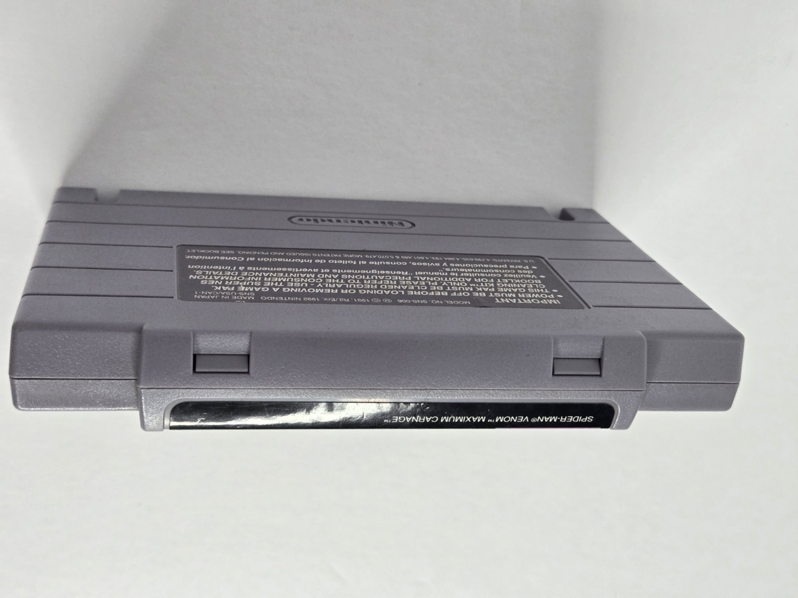 Spider-Man Venom Maximum Carnage SNES Rare Gray Variant Authentic Pristine