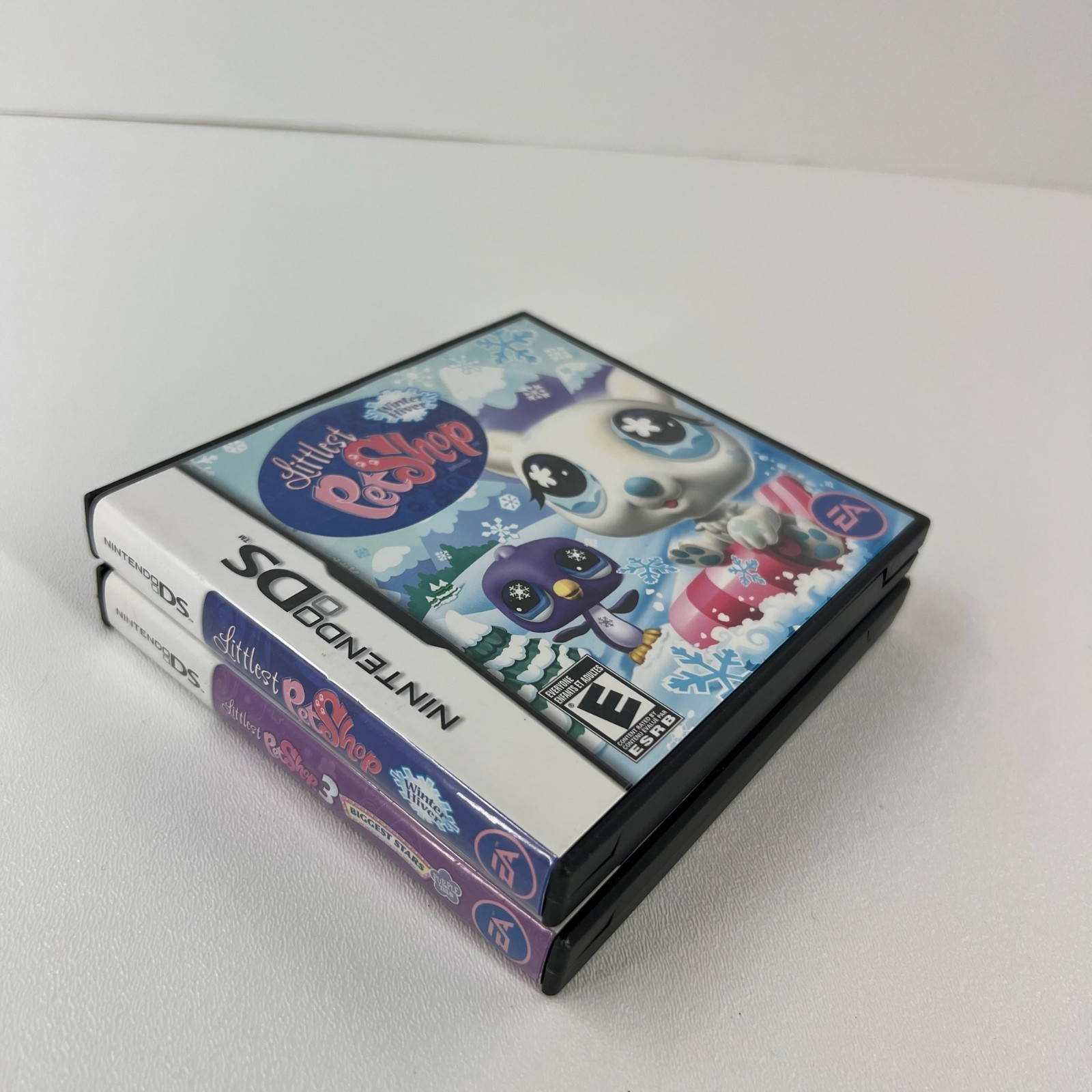 Littlest Pet Shop Nintendo DS Cases Manuals Bundle Winter Biggest Stars Purple