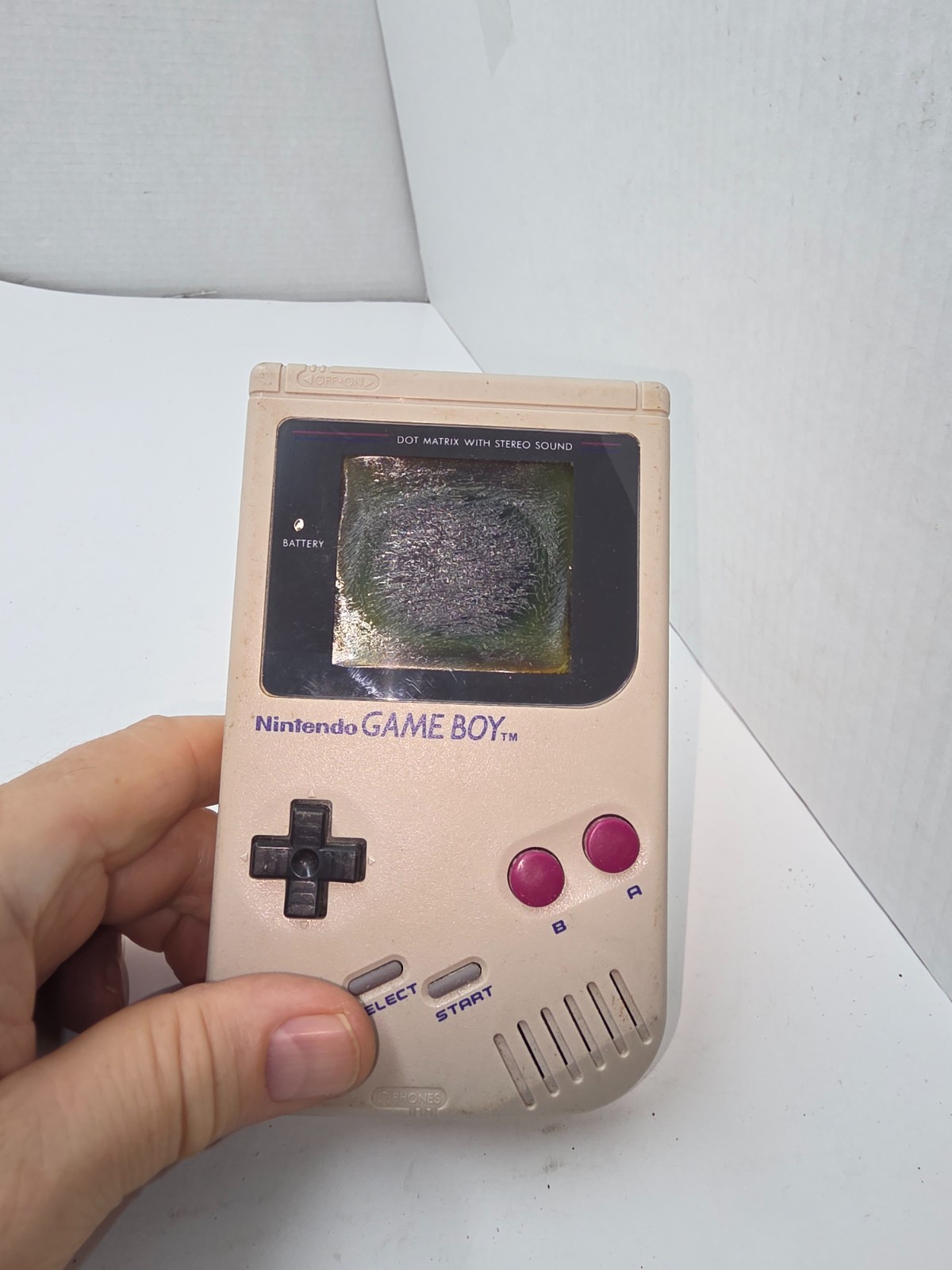 Gameboy Original DMG-01 Console For Parts/Repair ONLY Powers On Needs NEW LCD A8