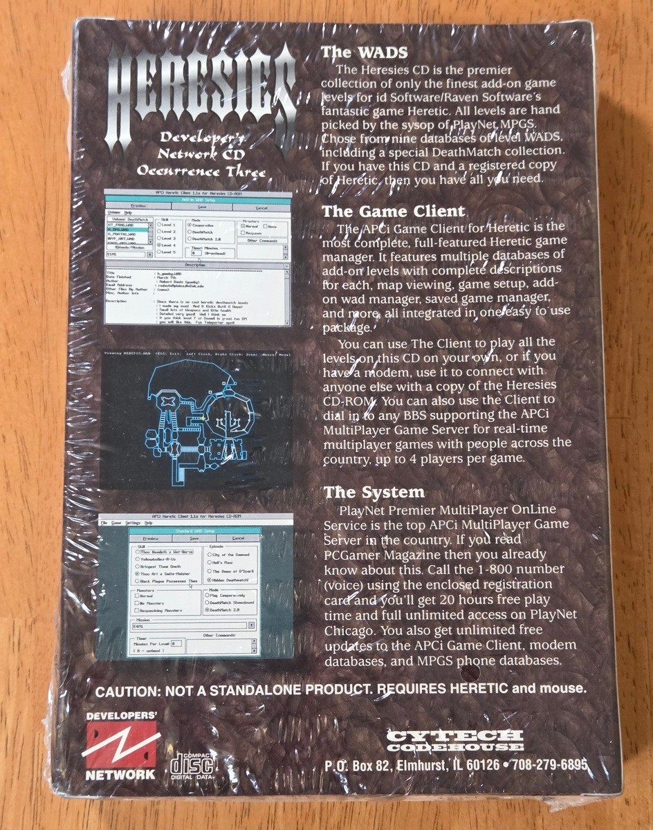New Sealed Heresies Heretic Expansion Set Developers Network IBM PC CD 1995