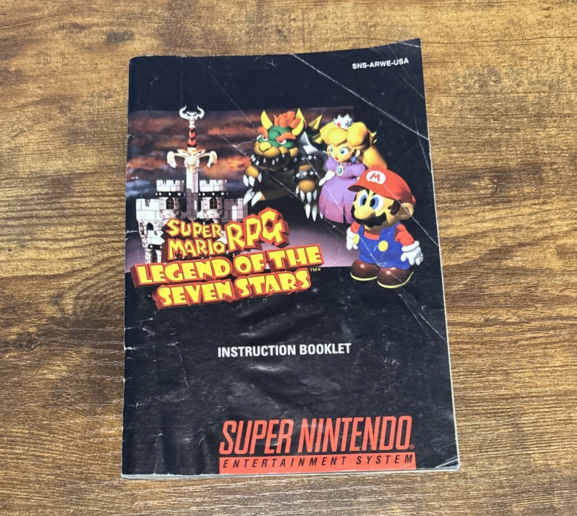 Super Mario RPG Legend of the Seven Stars Nintendo SNES Instruction Manual Only