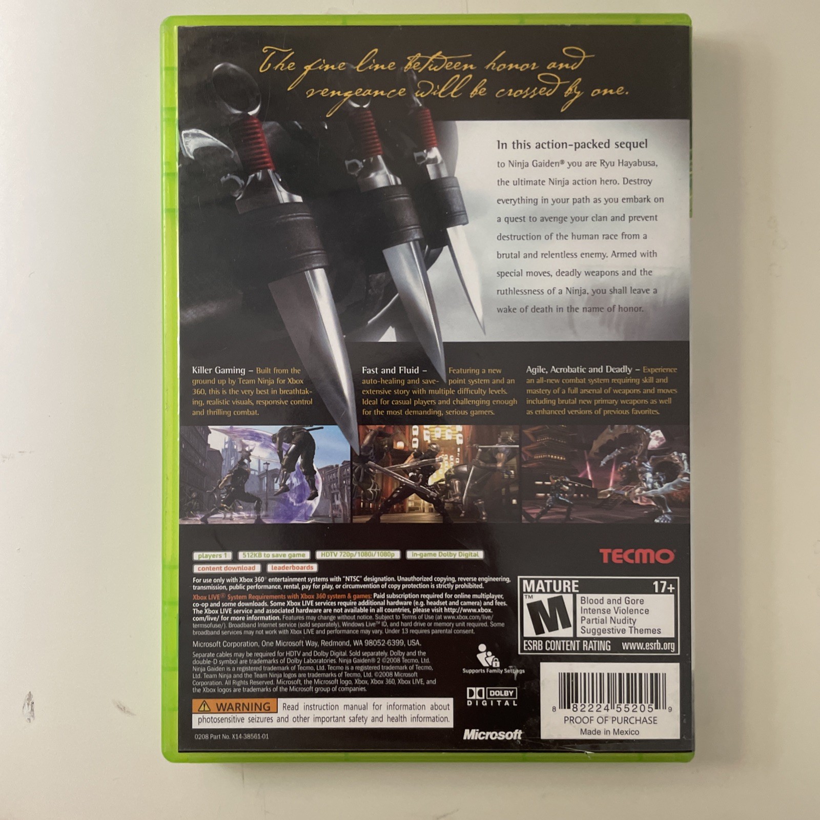 Ninja Gaiden 2 II (Xbox 360, 2008) Complete Tested Working – Free Ship