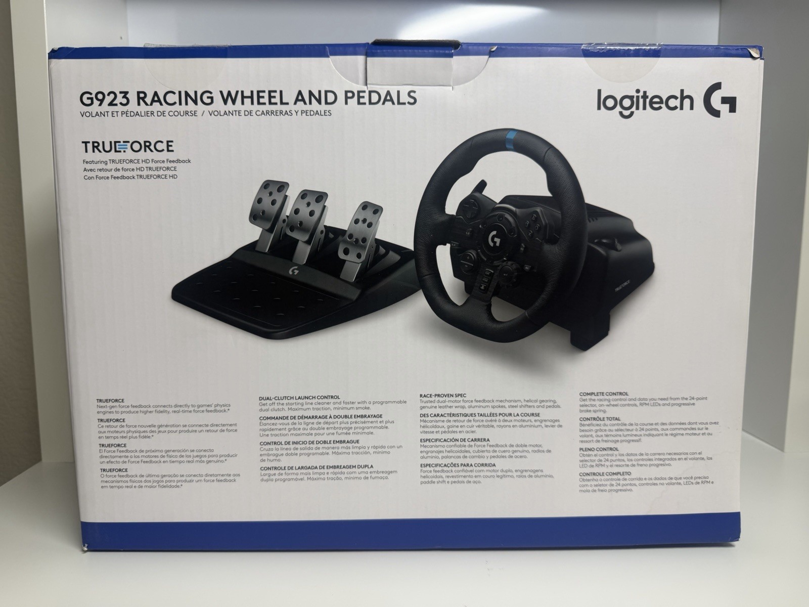 Logitech G923 Racing Wheel and Pedals – Black For Playstation and PC