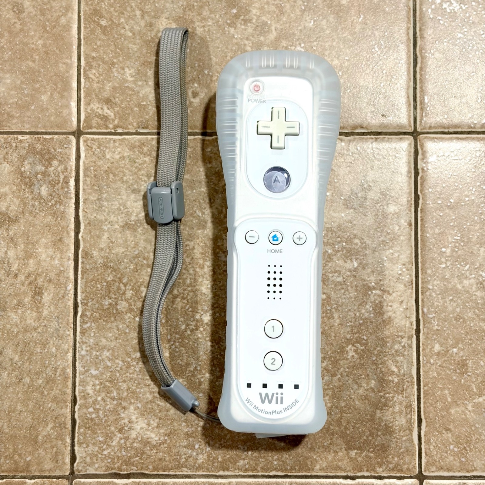 Nintendo Wii RVL-036 Motion Plus White OEM Remote, Strap, Cover TESTED Working