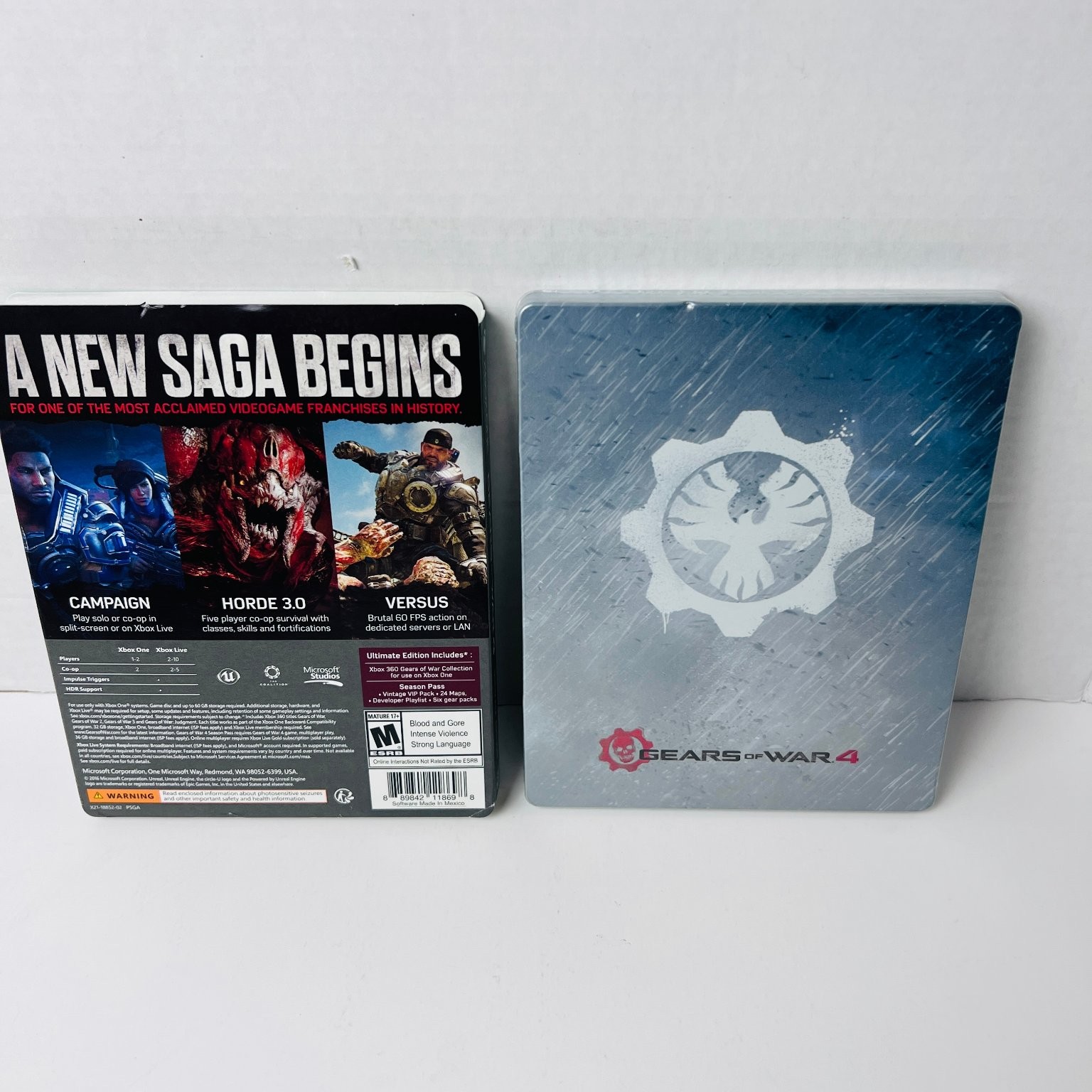 Gears of War 4 Ultimate Edition Xbox One Video Game Steelbook Minor Dent New