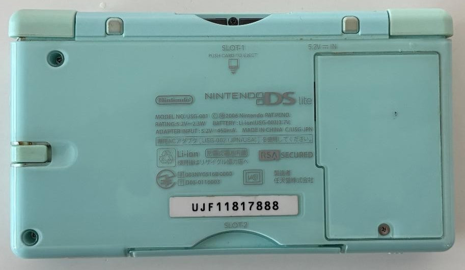 Nintendo DS Lite Handheld Console Turquoise BLUE WORKS – TESTED – HINGE DAMAGE