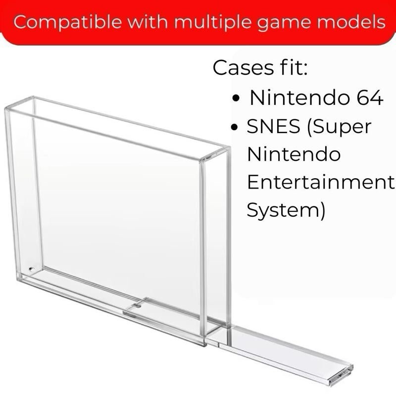 Acrylic Display Case for Nintendo 64 / N64 & SNES Video Games Protective Case