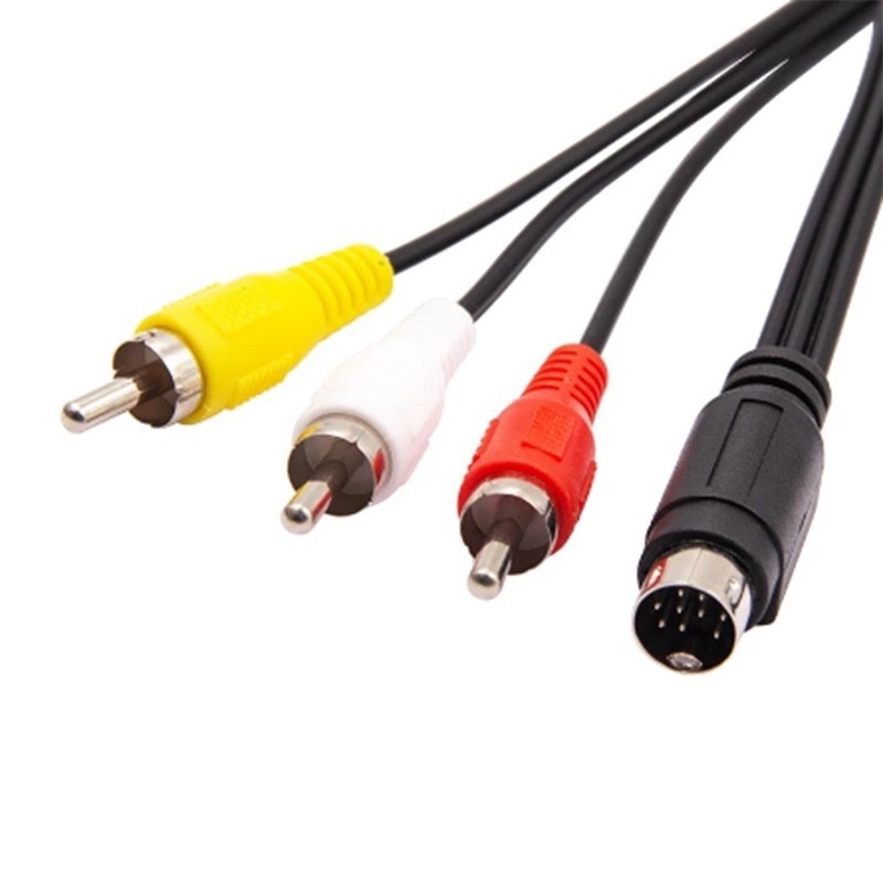 RCA AV Composite Audio Video Cable Connection Cord For Sega Genesis 2 & 3 , 6FT.