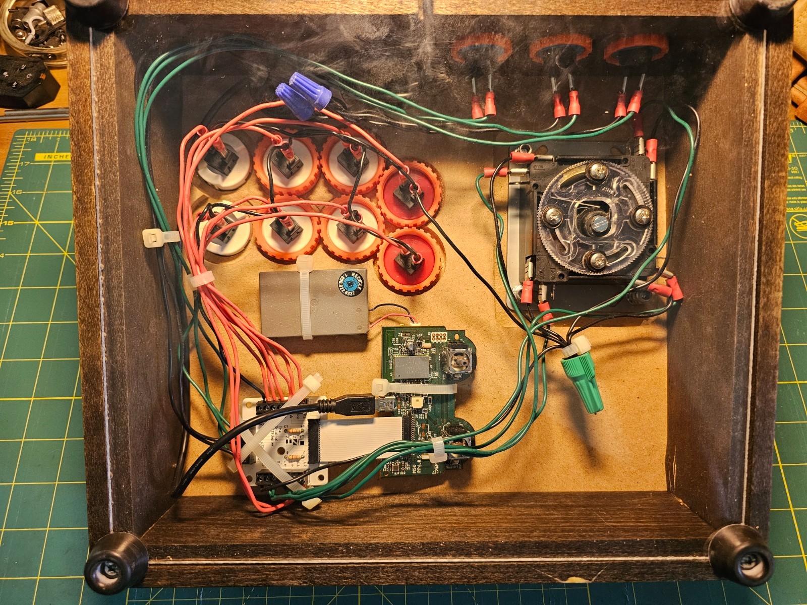 Custom Arcade Fight Stick Sanwa Axisdapter USB Wood Case