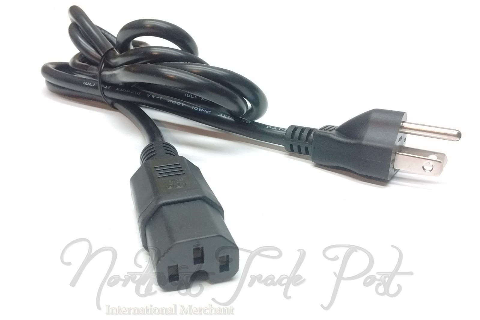 6ft Notched Plug 3 Pin AC Power Cord for XBox 360 Brick X803538-004 w/ Notch
