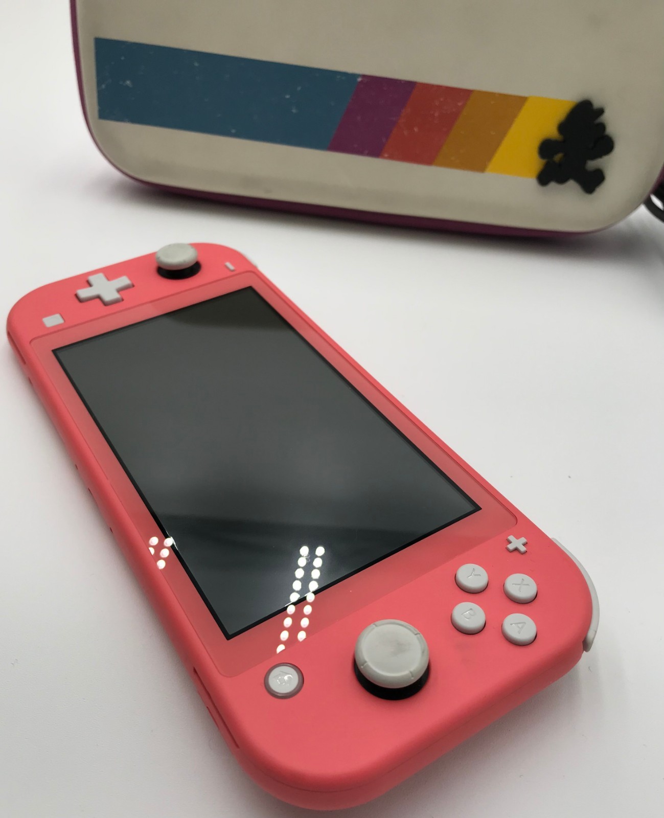 Nintendo Switch Lite Pink Coral 32 GB Gaming Console Amazing Shape Reset W/ Case