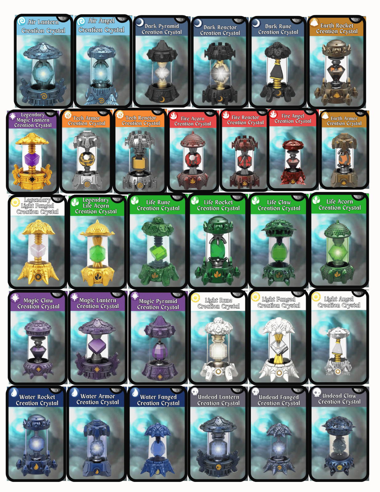 Skylanders Imaginators Creation Crystals NFC Cards