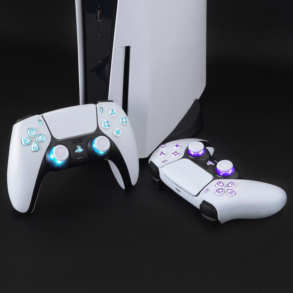 Multi-Colors Luminated White Symbols Buttons DTF V3 LED Kit for ps5 Controller