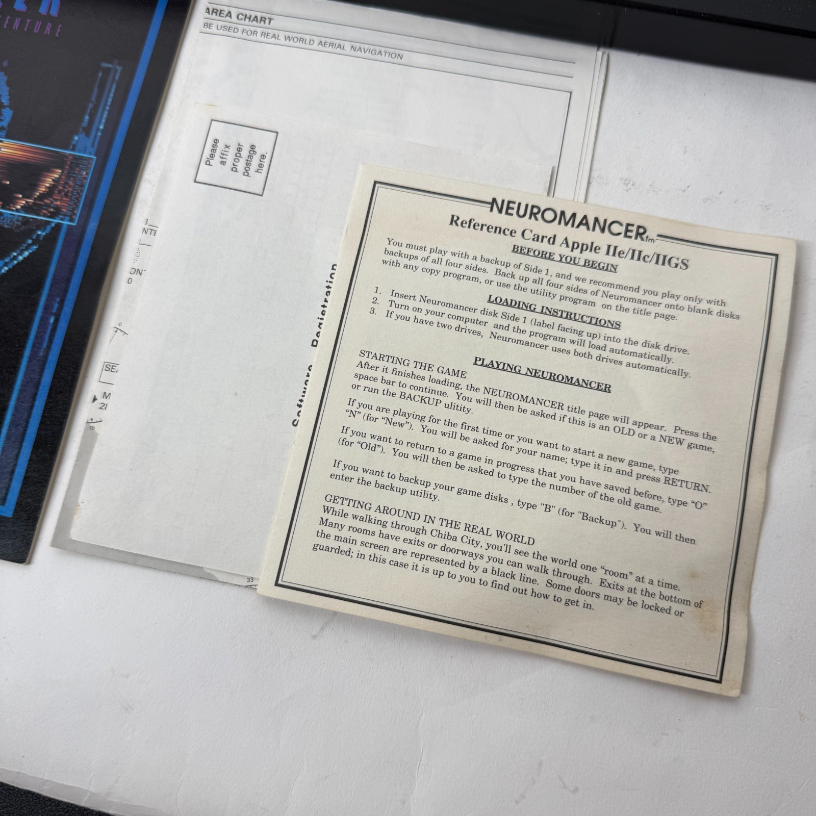 Neuromancer Apple IIe IIc IIGS Interplay 1988 – BOX & INSERTS ONLY – NO GAME