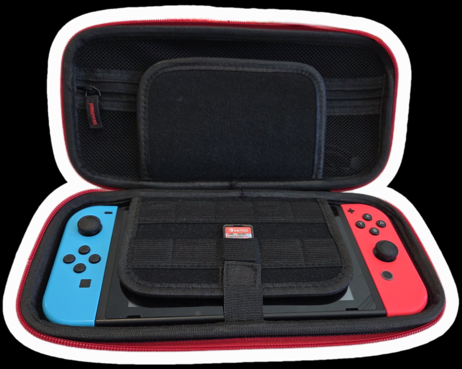 Nintendo Switch Console Neon Blue/Red Bundle – Mario Kart Case & Accessories