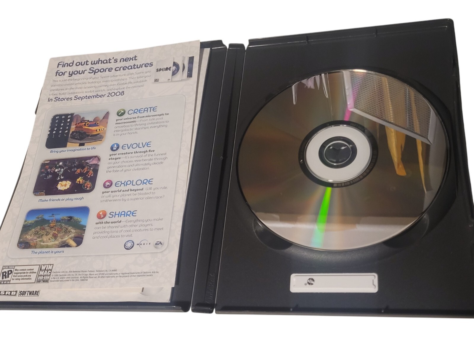 2008 Spore Creature Creator PC Windows/Mac CD-Rom Software