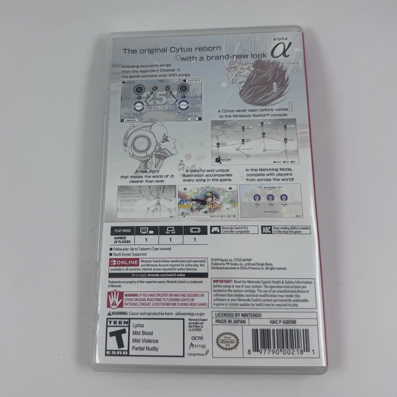 Nintendo Switch Cytus Alpha Game Without Soundtrack Tested Excellent