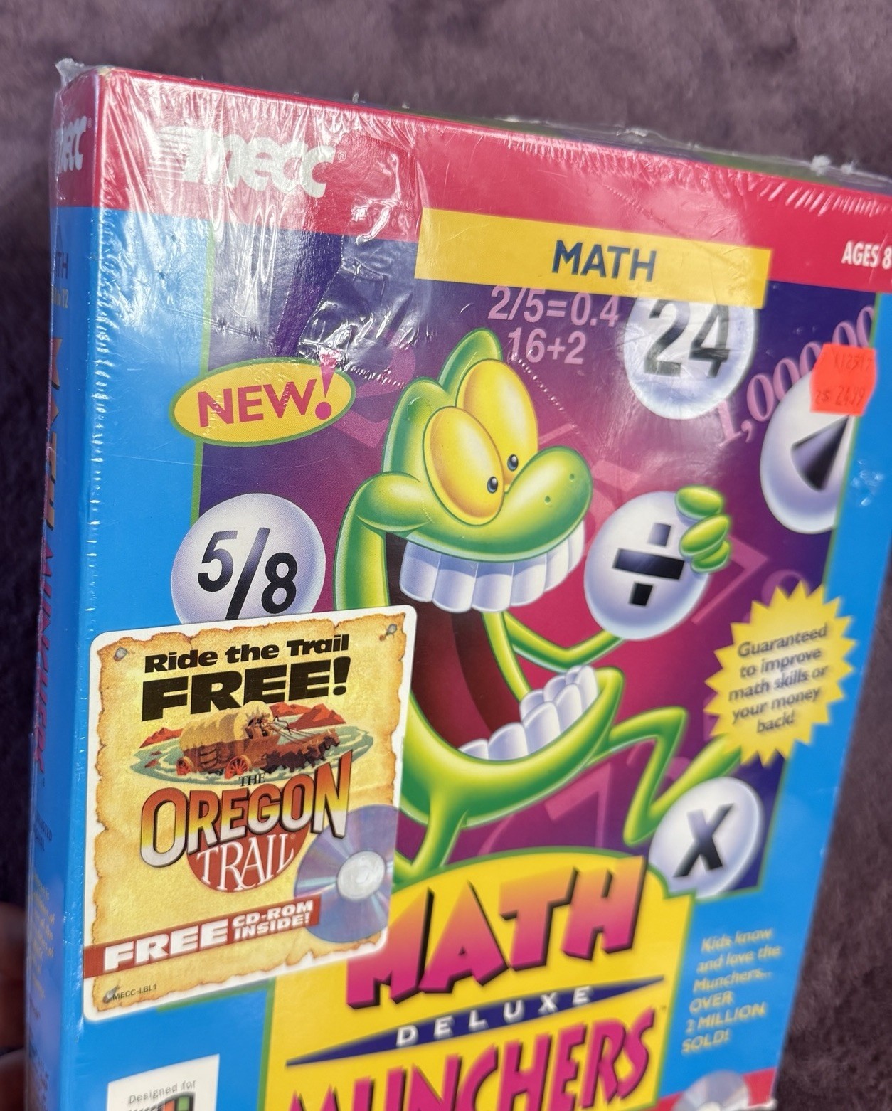 Math Munchers Deluxe (Windows/Mac, 1995) Sealed Includes Oregon Trail Disc