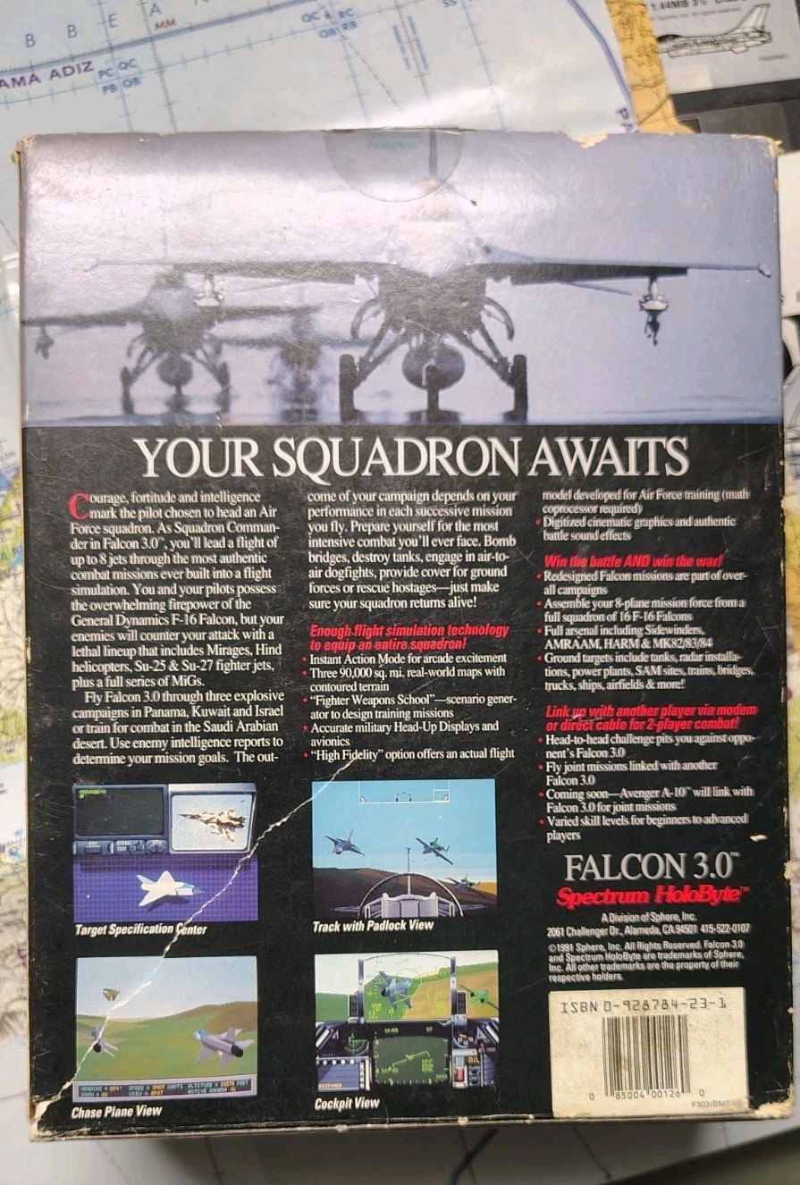 Falcon 3.0 Electronic Battlefield Series Complete Box Set 1991 Flight Simulator