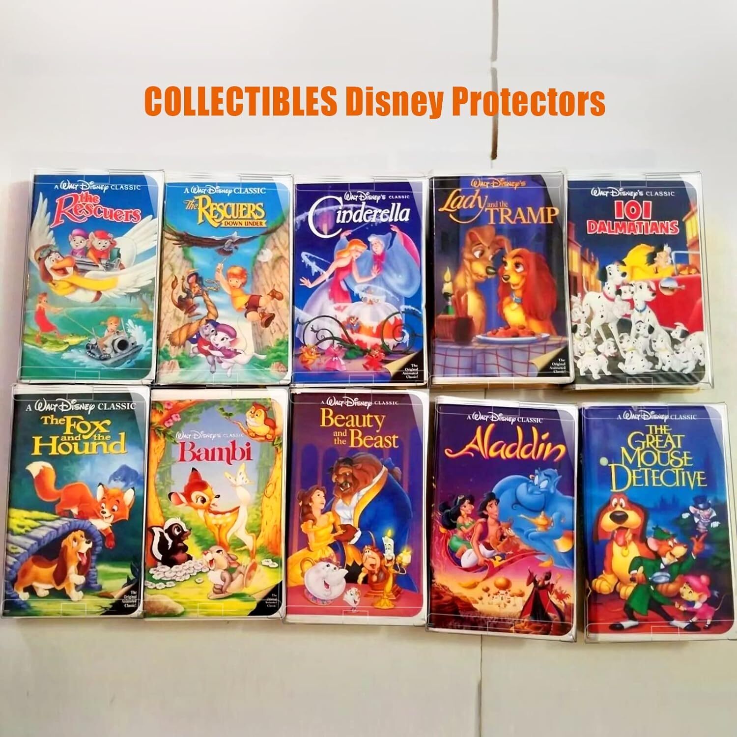 10x Premium VHS Display Protectors For VHS Cassette Game Tapes Storage Case