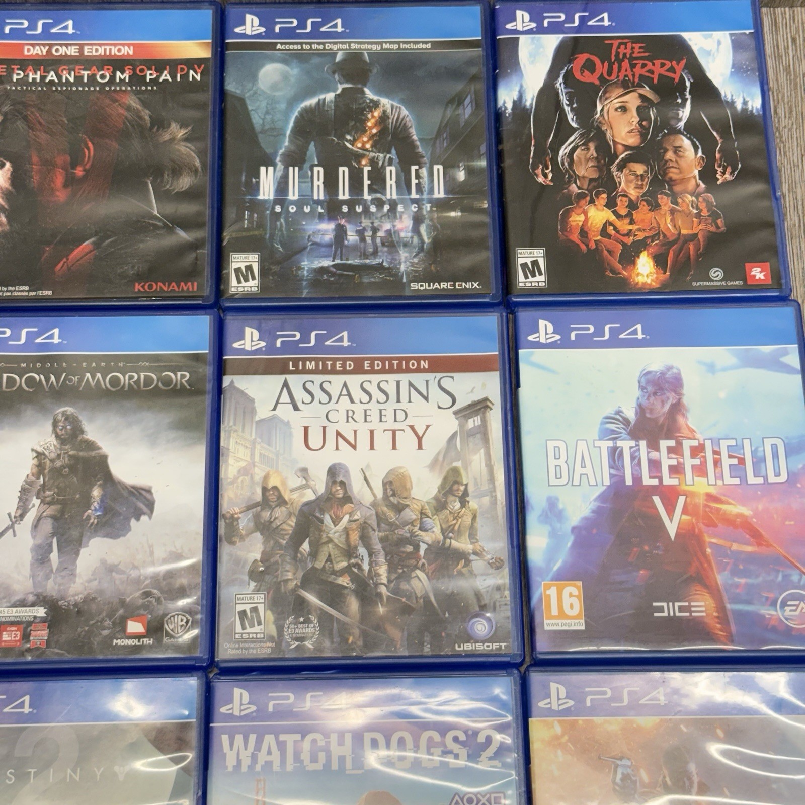 Sony PlayStation 4 PS4 500GB Black Console Bundle 20 Games 2x Controllers HDMI