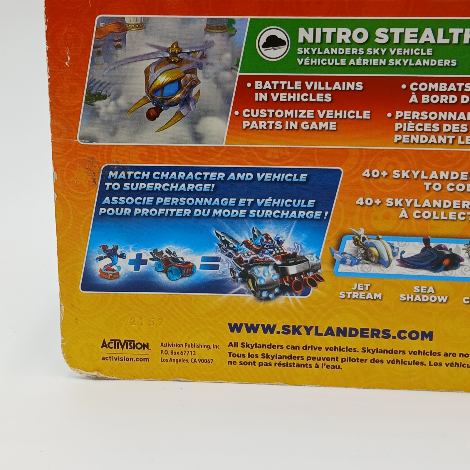 Skylanders SuperChargers Nitro Stealth Stinger Sky Vehicle Life Vie FLAW READ