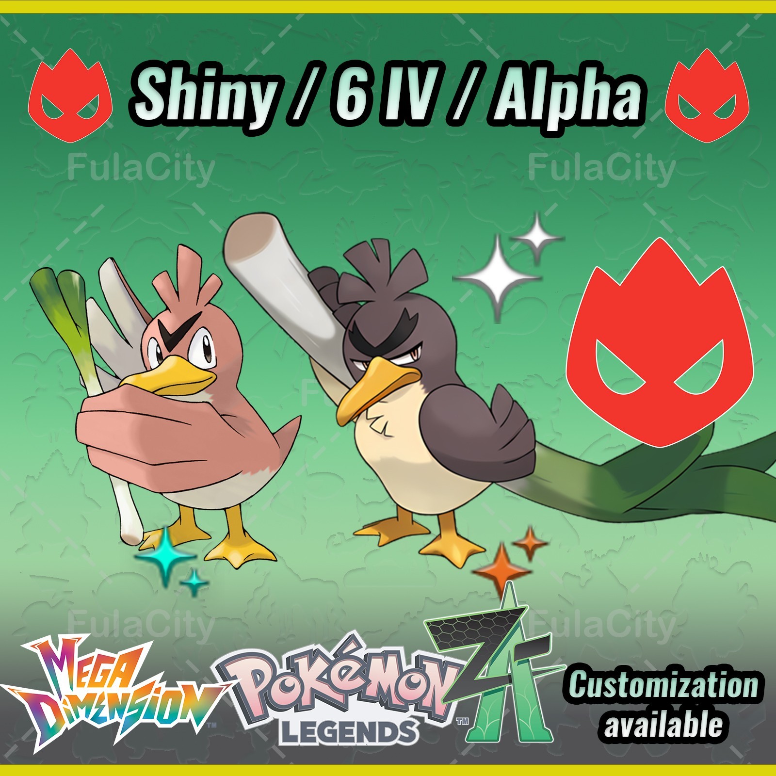 Farfetch’d ❗❗❗ Alpha Shiny ❗❗❗ Pokemon Legends ZA ⚫ 6 IV 🟢 @ Any item