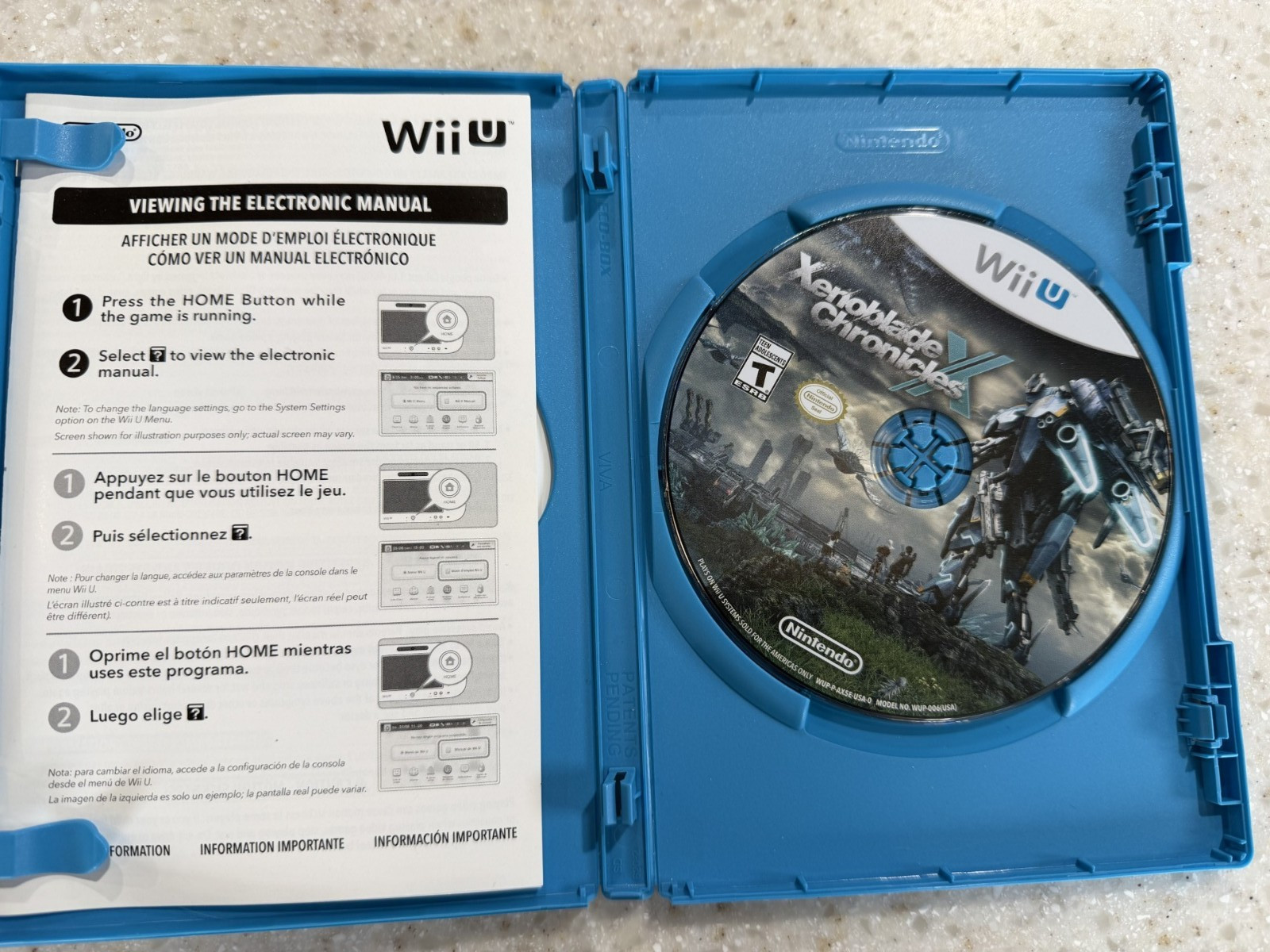 XENOBLADE CHRONICLES X WII U NINTENDO WIIU WII U GAME & CASE COMPLETE NES HQ
