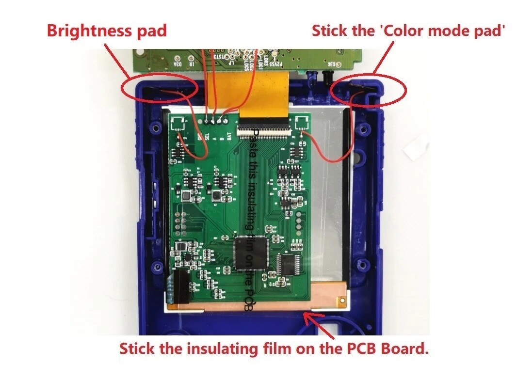 GameBoy Color Q5 V4 IPS Backlight Kit Illuminated Logo + Shell for Game Boy GBC