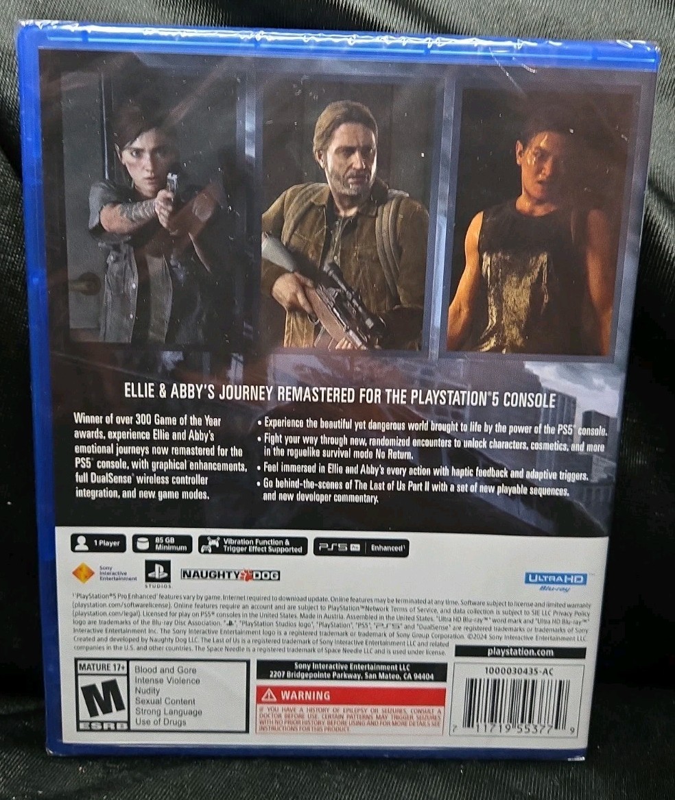 The Last of Us Part 2 II Remastered (PS5 US Version Brand New Sealed) Free Ship