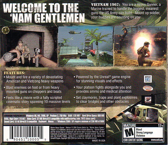 MARINE HEAVY GUNNER VIETNAM Shooter PC Game NEW SEALED