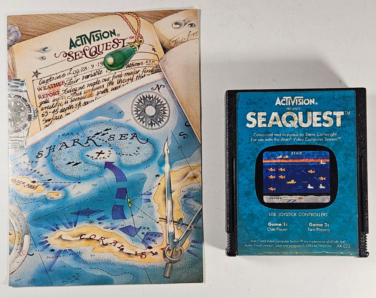 Atari 2600 Seaquest with Manual – 1983 Activision – Tested and Works