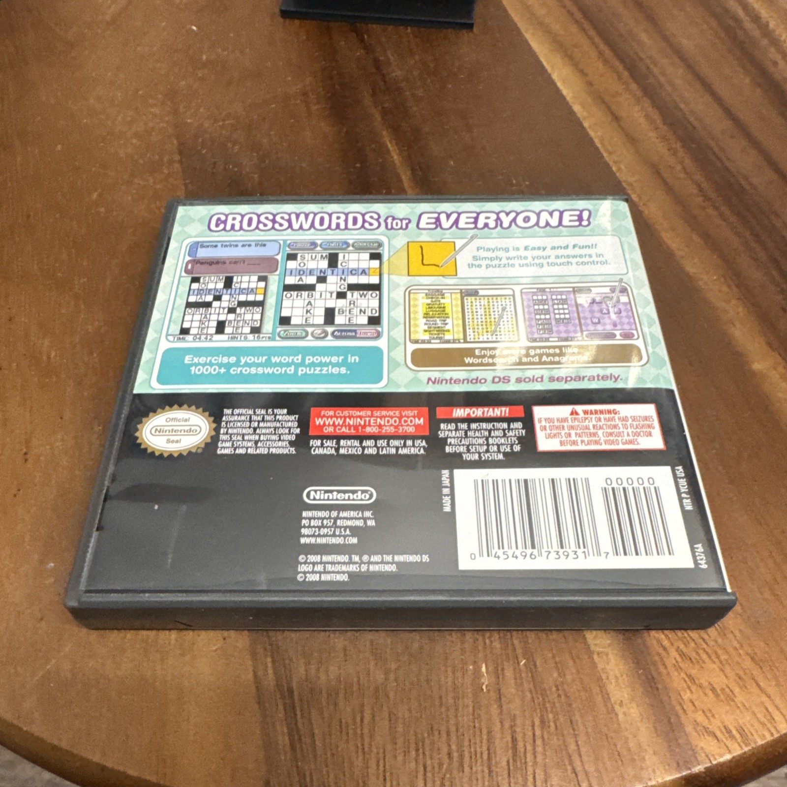 Crosswords DS (Nintendo DS, 2008) Complete and Tested