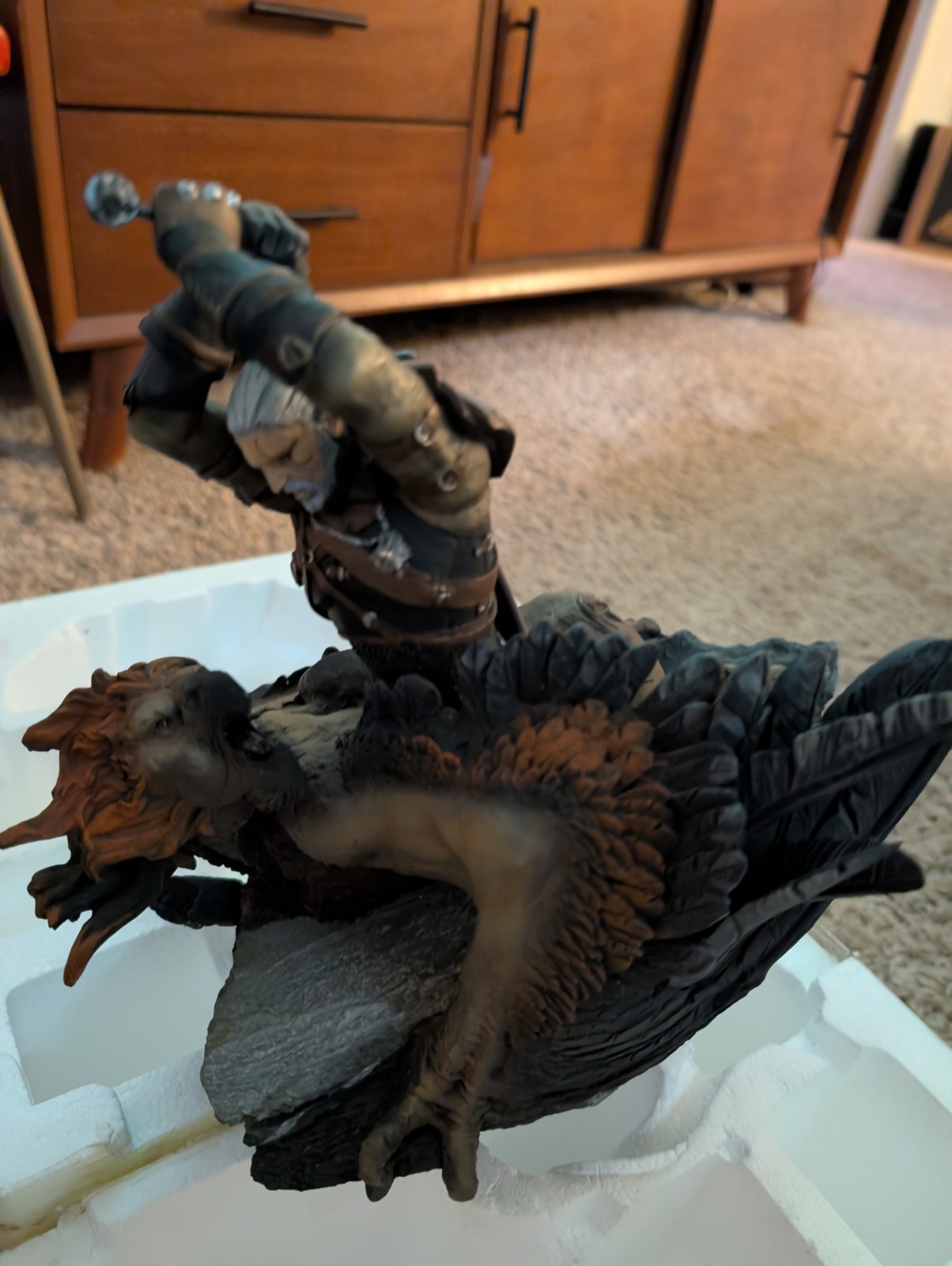 The Witcher Statue – Geralt vs Griffin Statue with Box