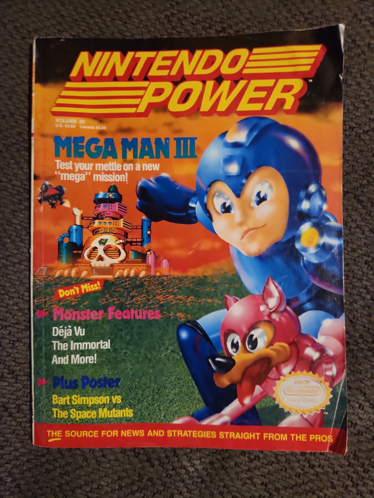 Vintage Bart Simpson vs The space Mutants Poster From Nintendo Power Magazine