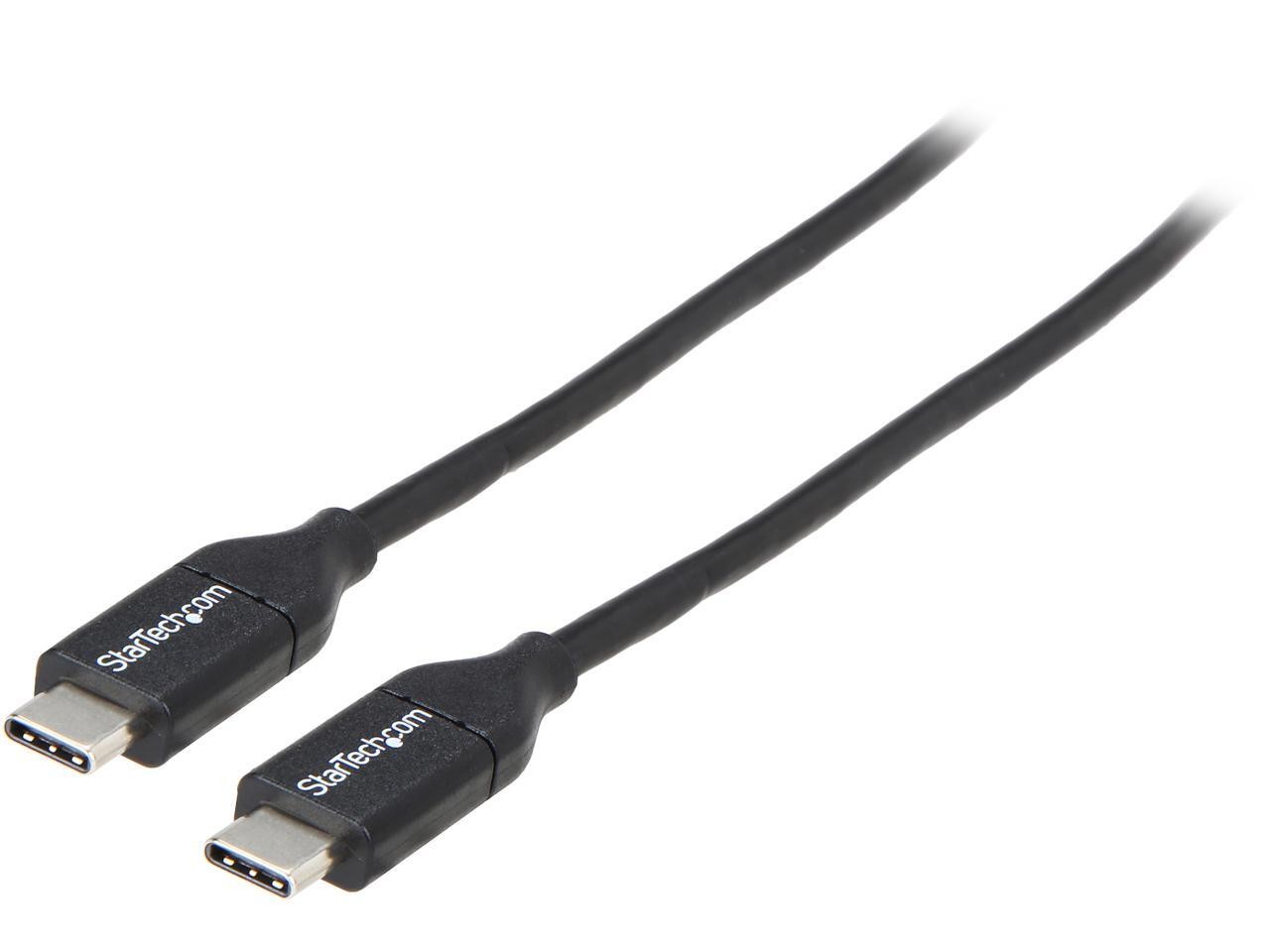 StarTech.com USB2C5C2M USB C to USB C Cable – 6 ft / 2m – w/ 5A Power Delivery –
