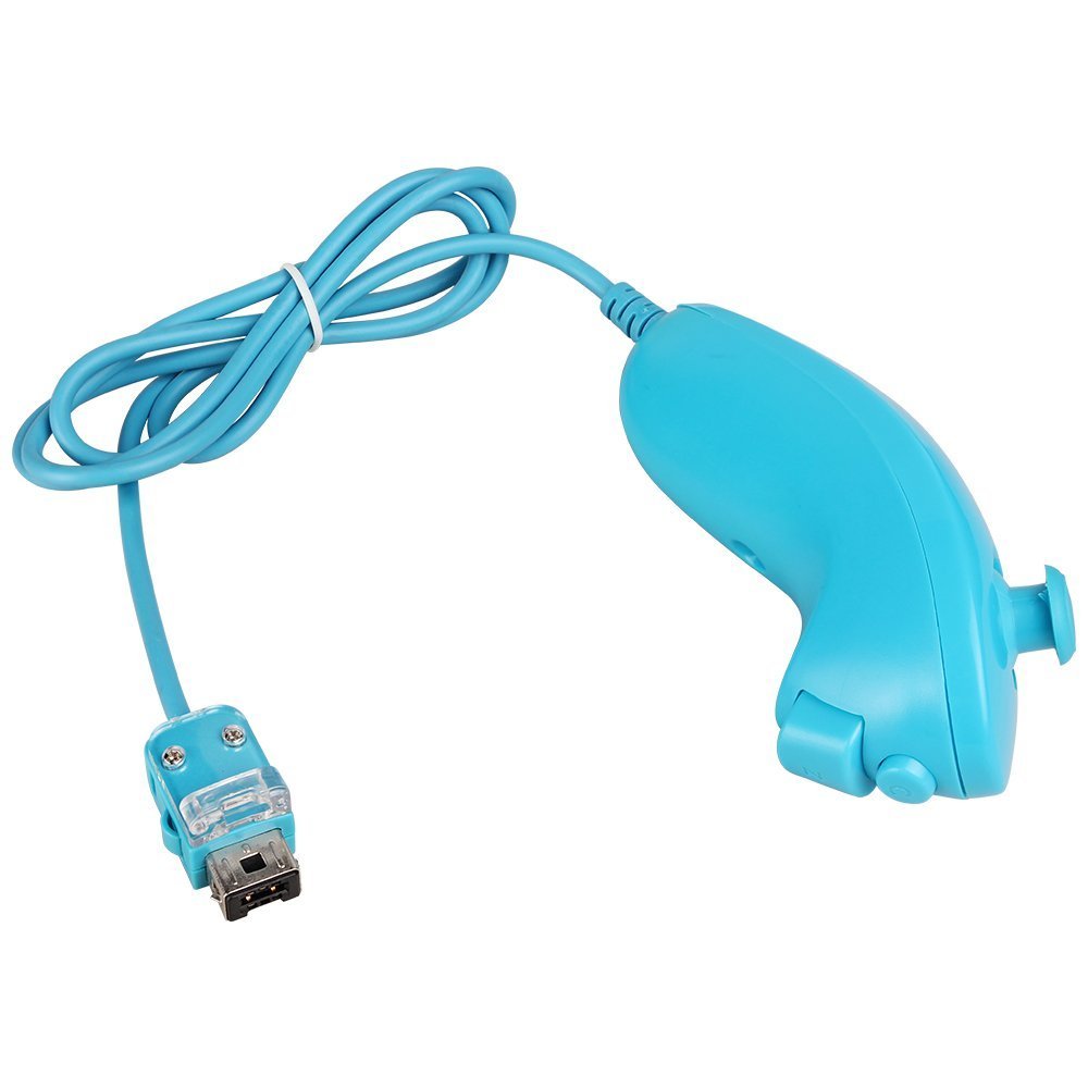 Blue Built in Motion Plus Remote Controller Nunchuck Set For Nintendo Wii Wii U
