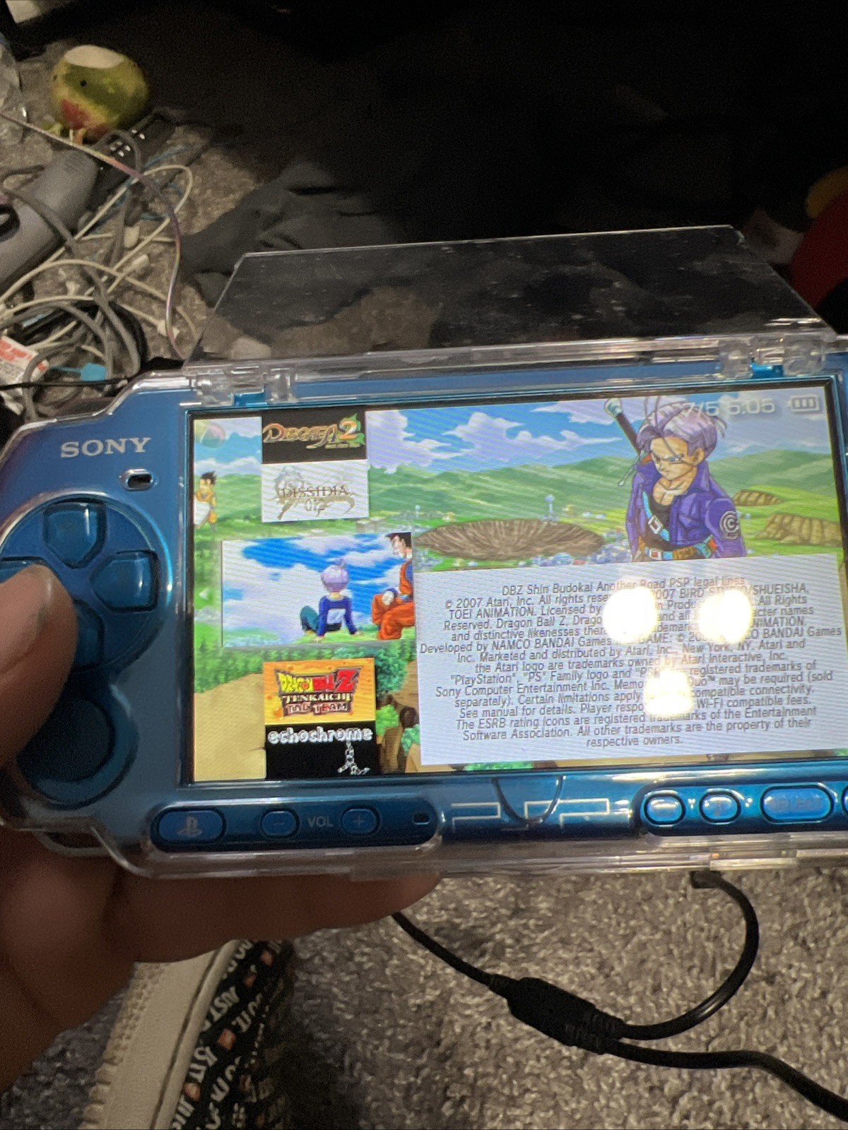 Sony PSP-3000 Blue Console Bundle 64GB with Charger, Case also Custom.