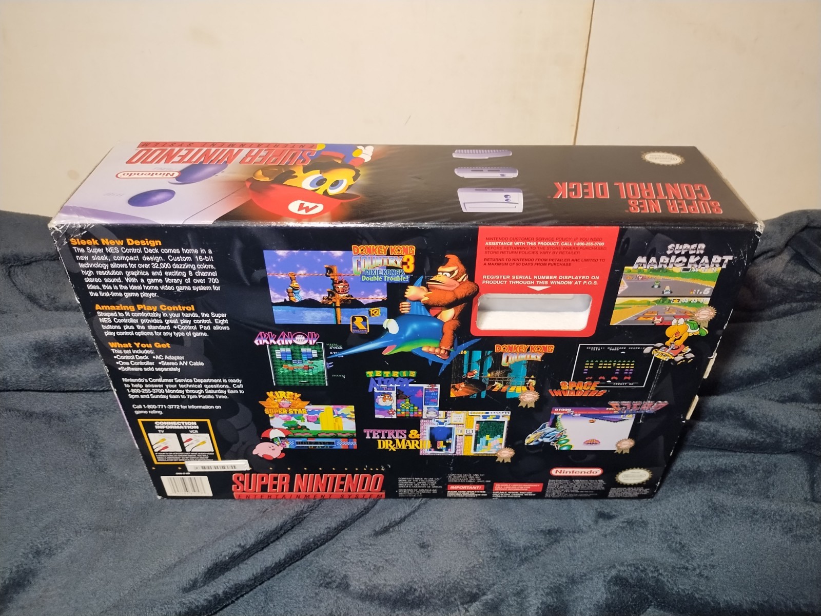 Super Nintendo Control Deck Console System in Box with Game SNES