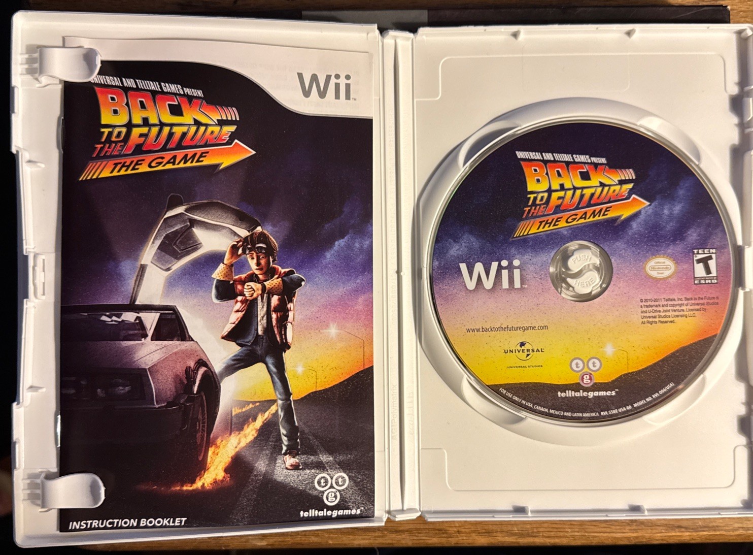 Back To The Future: The Game (Nintendo Wii 2011) CIB